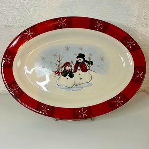 ROYAL Seasons Vintage Stoneware 14" Oval Serving Platter O620